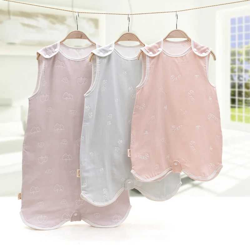 Spring Summer Unique Design Cool Sleeveless 3 Layer Gauze Baby Sleeping Bag Convenient Prevent Kicking Air Conditioning Quilt M240824