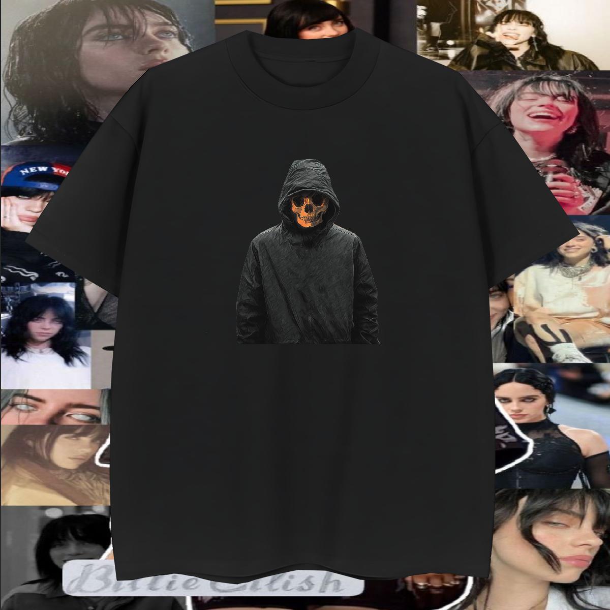 Cool T Shirts Men 230g Pure Cotton skull Street Casual DIY Logo Oversized Breathable Short Sleeve Tshirts Fashion Designer Clothes