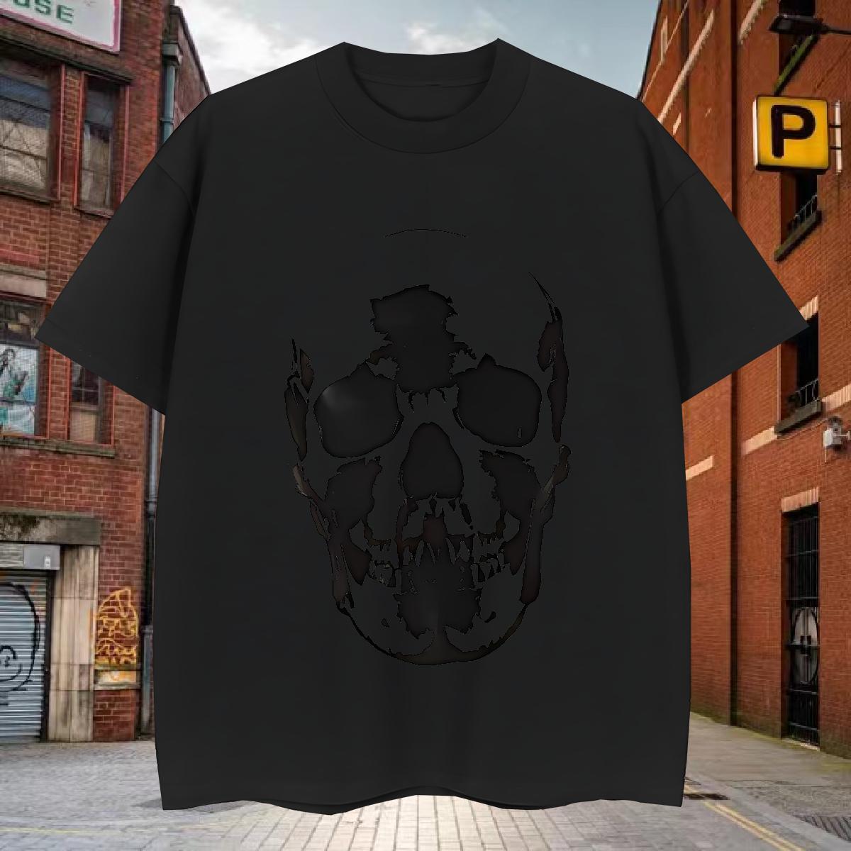 Loose Fit Man T Shirts 230g Cotton skull Sports Casual Custom Print Oversized Breathable Tshirt for Man Woman Classic Casual Tshirts