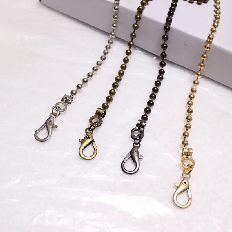 60120cm Ball Handbag Metal Chains Shoulder Bag Strap DIY Purse Chain Gold Silver Bronze Black Handles Bag Accessories Chain 240824