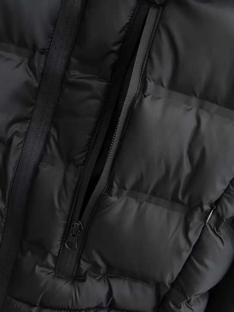 Women's Down Parkas KUSAHIKI Black Patchwork Parka Short Jacket 2023 Autumn Winter Zipper Fashion Stand Neck Slim Coat Women Outwear Parkas Top Y
