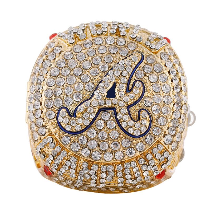 Band Rings Player Name Soler Man Albies World Series Baseball Braves Team Championship Ring With Wooden Display R250425