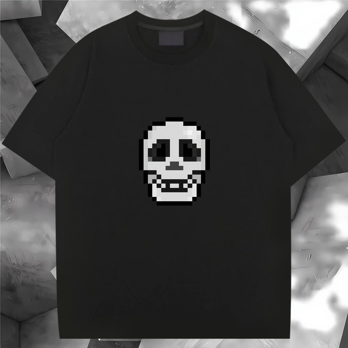 Cool Design Mens T Shirts 230g Pure Cotton skull Anime Printing Street Custom Printed O-Neck Short Sleeve Men Clothes T-Shirt Wholesale Tops