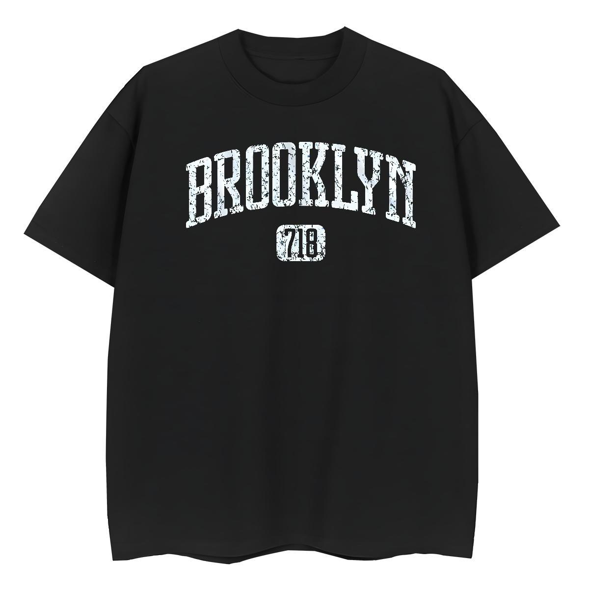 Loose Man T Shirts 230g Pure Cotton Brooklyn Casual Beach Black Oversized Breathable Crew Neck Tshirt for Man Woman Designer Fashion Tees
