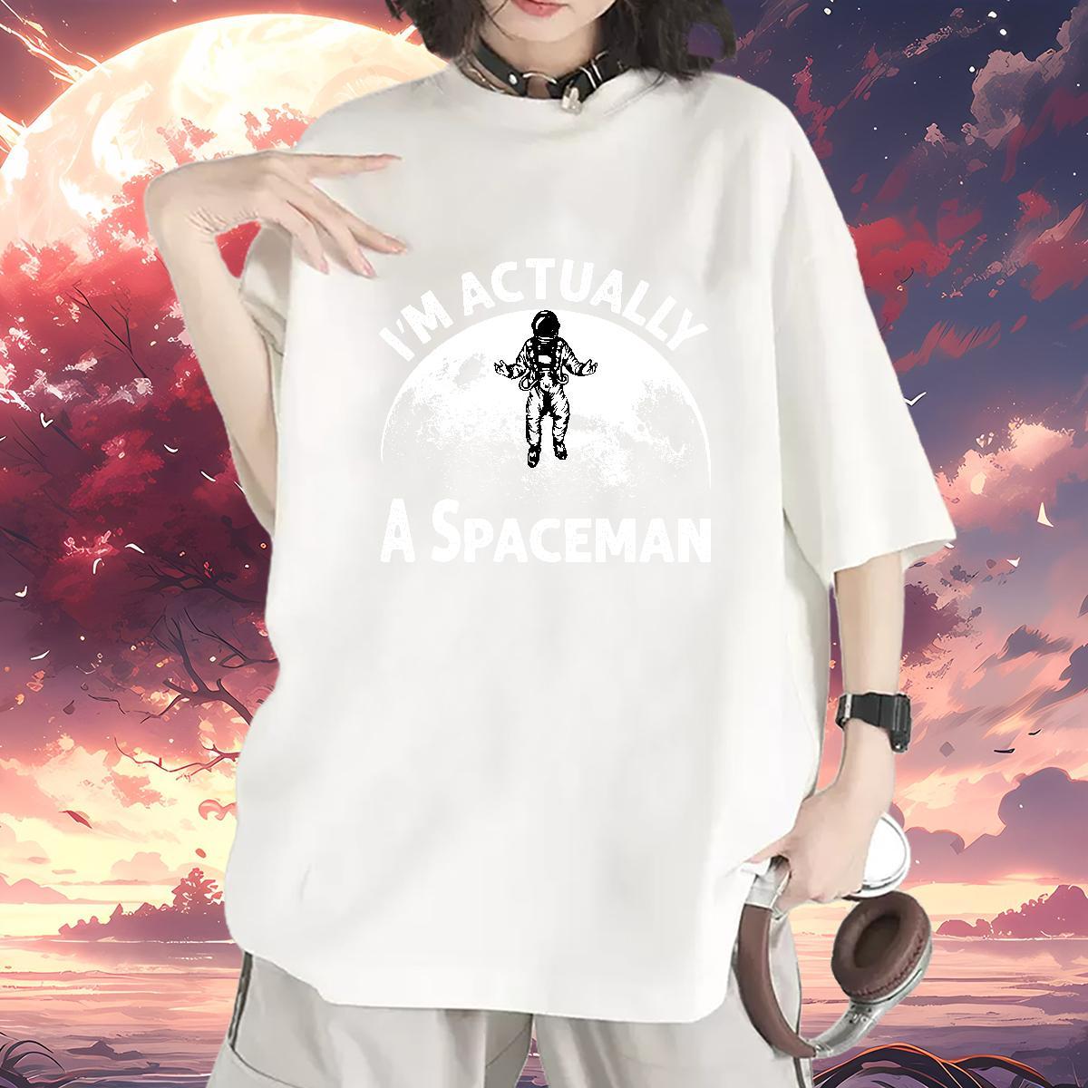 Soft Womens Tshirts 230g Pure Cotton universe Casual Sport T-Shirts for Women Breathable Skull Tees Shirts
