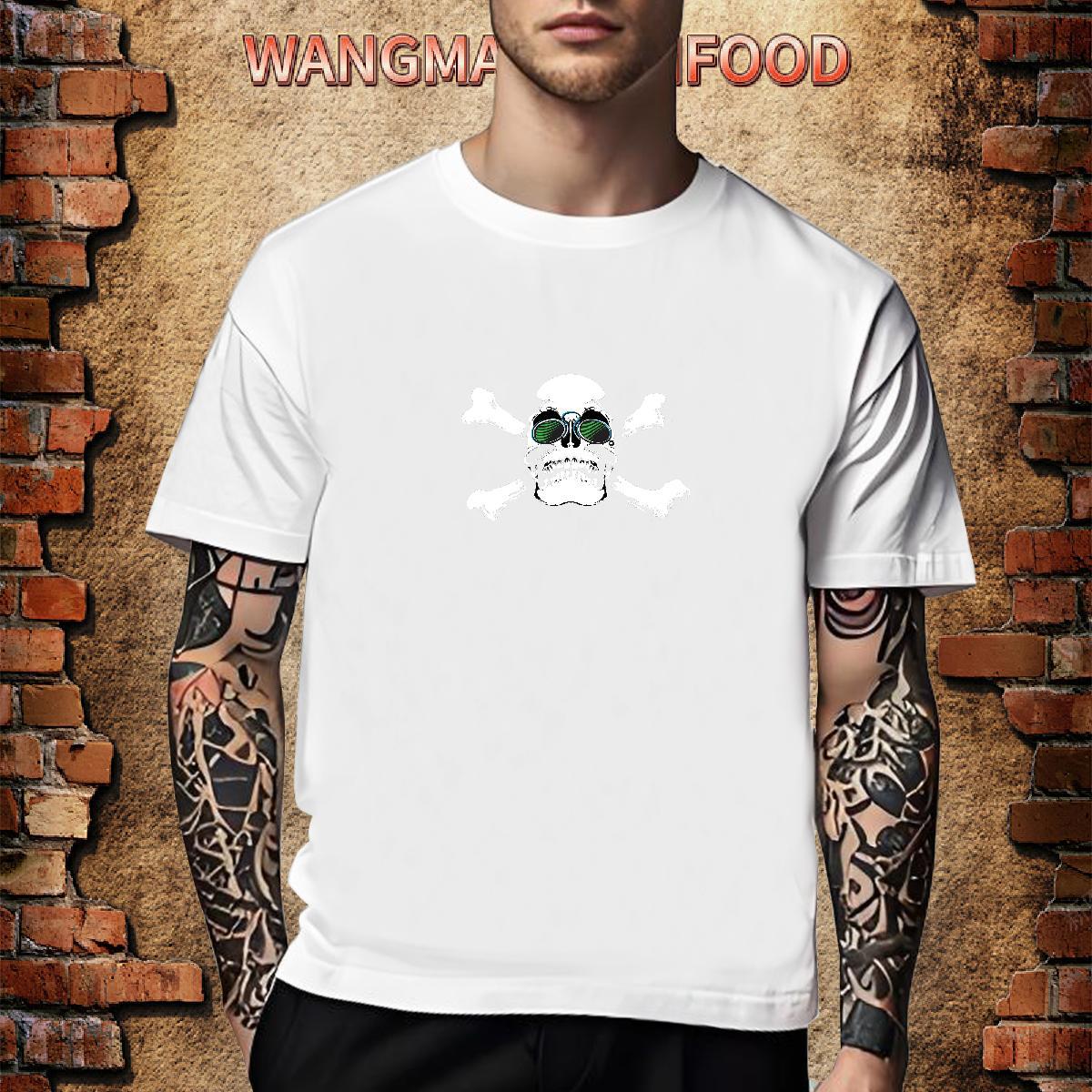 Popular T Shirt For Man 230g 100% Cotton skull Daily Wear Customized Crew Neck Tshirt for Man Woman Fashion Designer Tshirts