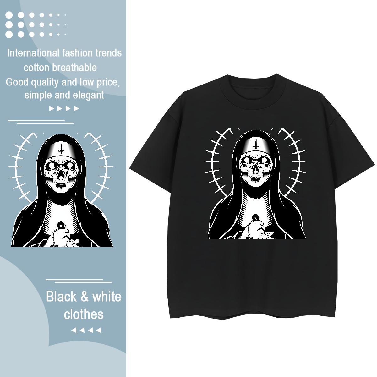 Designer Womens Tshirts 230g Cotton skull Summer Casual T-Shirts Breathable Short Sleeve Oversized Tees