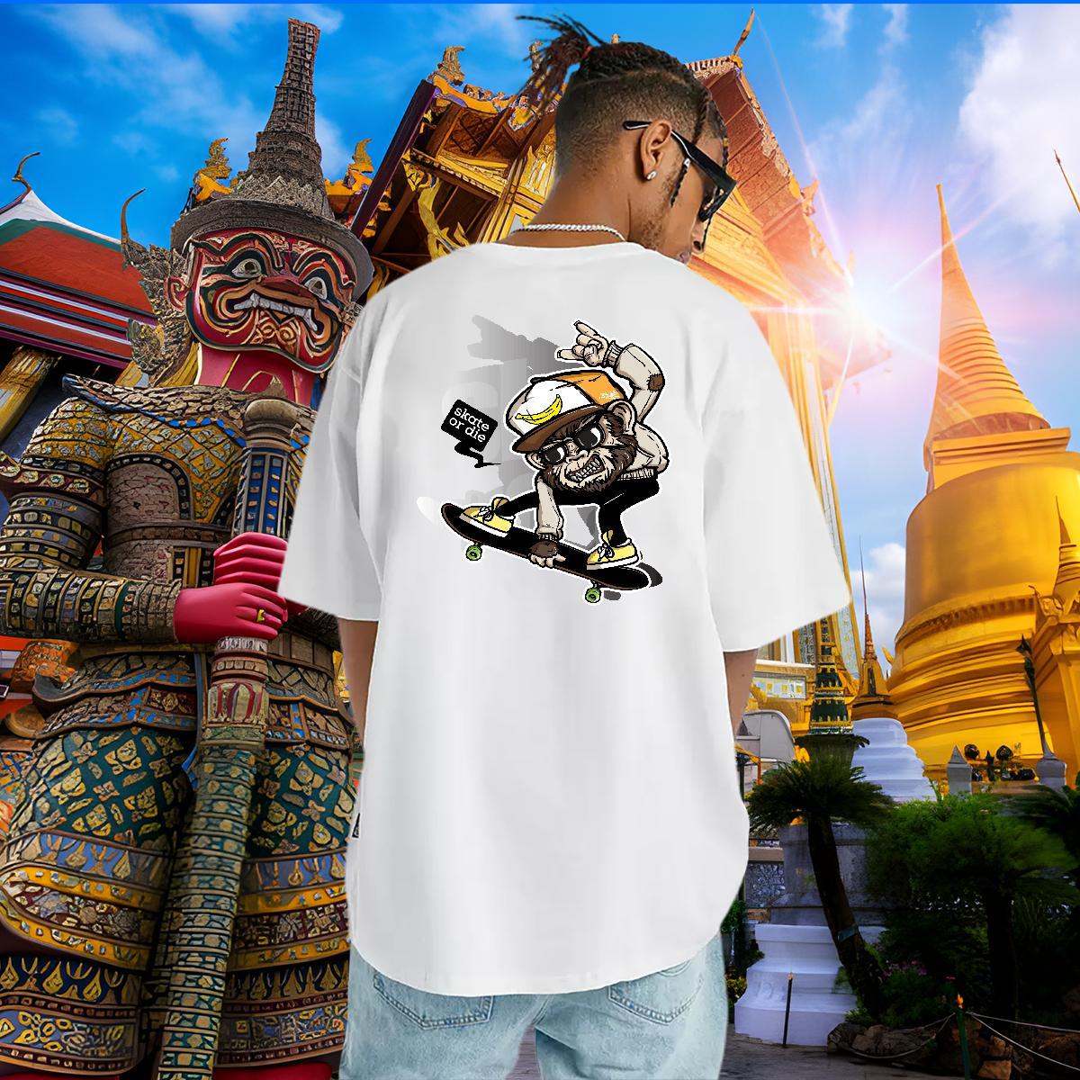 Designer Men T Shirts 230g Pure Cotton skateboarding Daily Outfit Customized Print O-Neck Short Sleeve Men Tees 2024 Wear