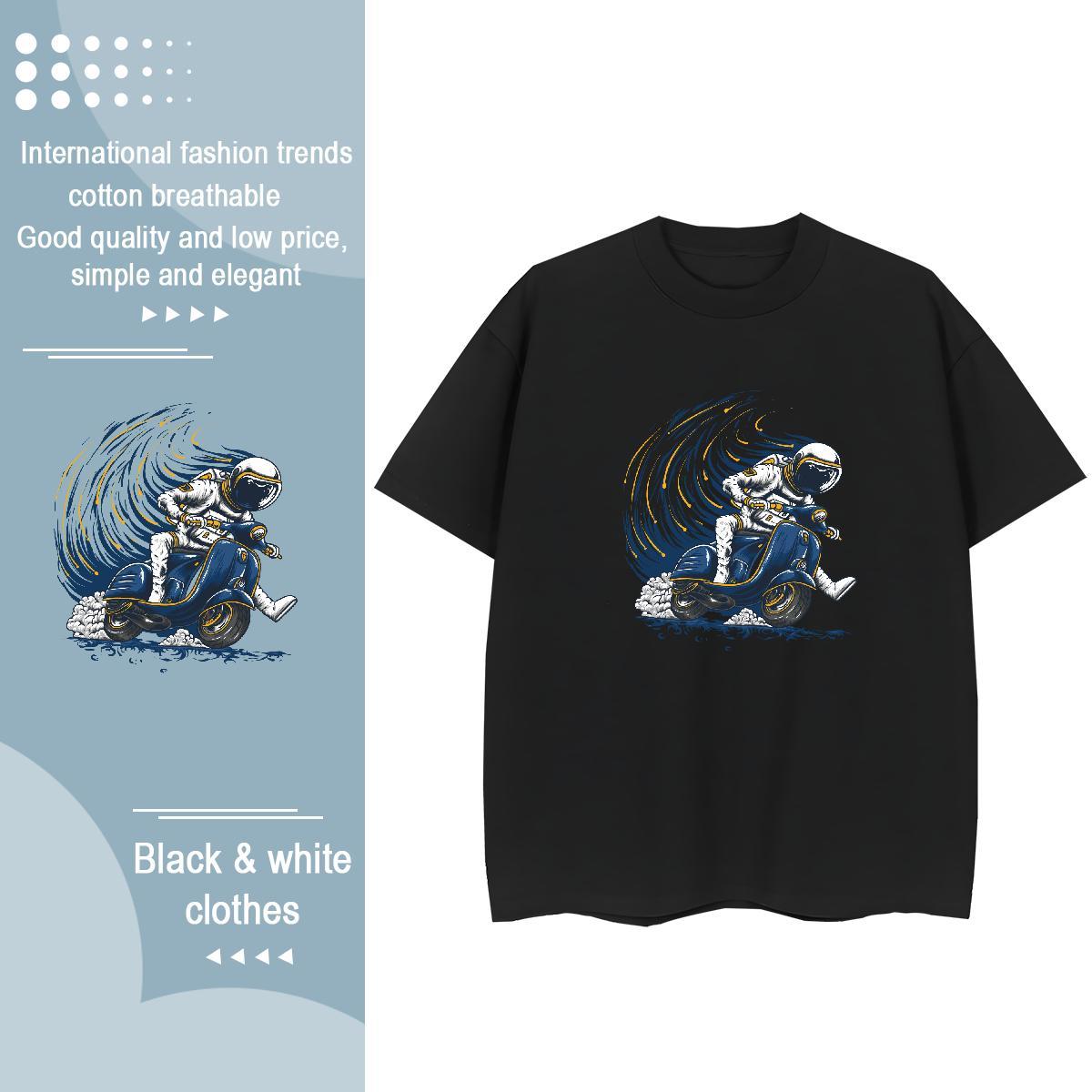 Popular Women Tshirts 230g Cotton universe Summer Casual T-Shirts for Women Breathable Short Sleeve Cartoon Anime Tops Shirt