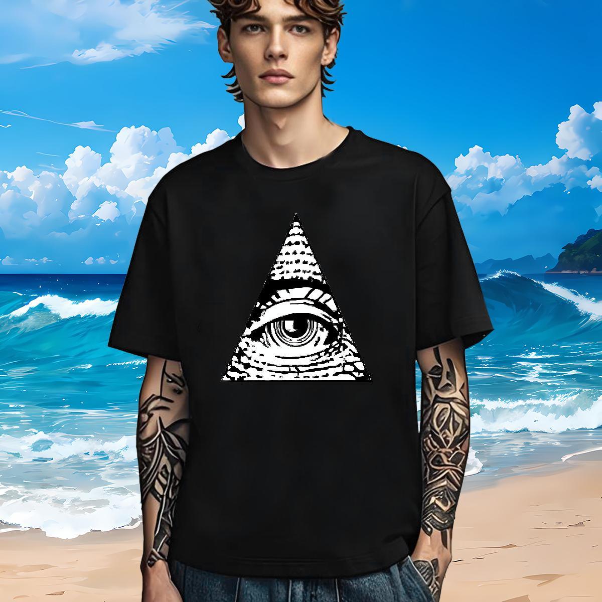 Wholesale Mens T Shirts 230g Pure Cotton eye of the devil Spring Summer Oversized 3XL 4XL Breathable Crew Neck Men Tshirts Stylist Tops Shirt