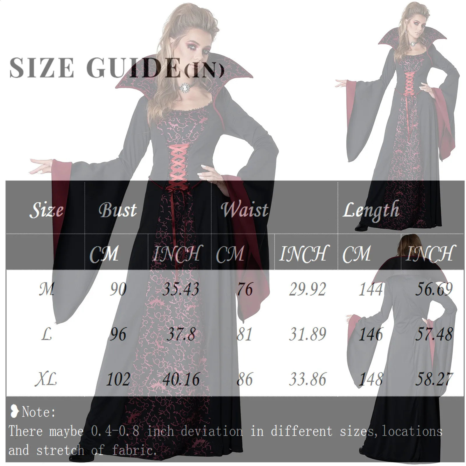 Halloween costume adult female queen dress witch Easter demon bride death roleplaying retro court 240823