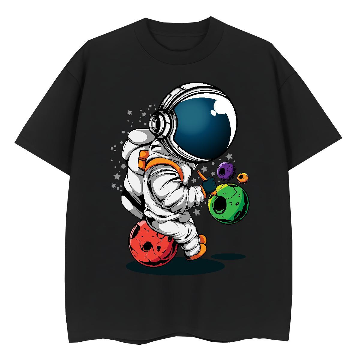 Popular Woman Tshirt 100% Cotton 230g universe Casual Daily Wear T Shirts Women Round Neck Short Sleeve Plus Size Cartoon Tees Shirts