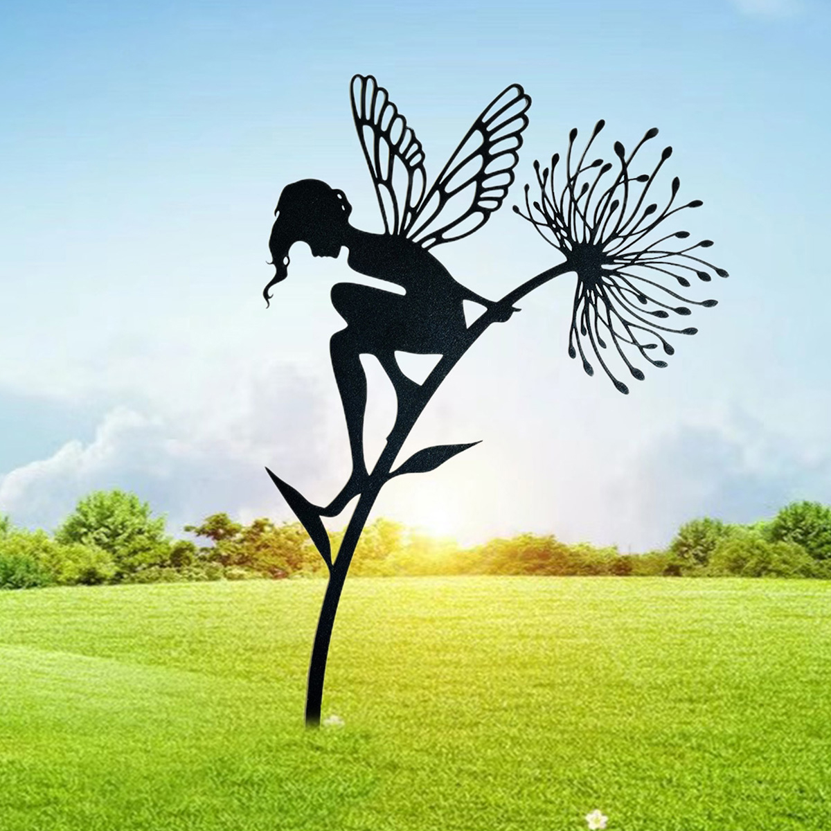 Garden Decoration Fairy Stake Garden Fairy Silhouette Art Outdoor Patio Lawn Deck Pathway Garden Fairy Decorations