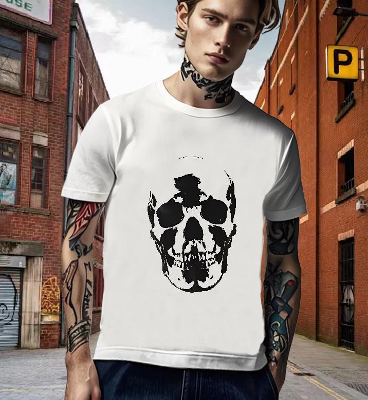 Loose Fit Man T Shirts 230g Cotton skull Sports Casual Custom Print Oversized Breathable Tshirt for Man Woman Classic Casual Tshirts