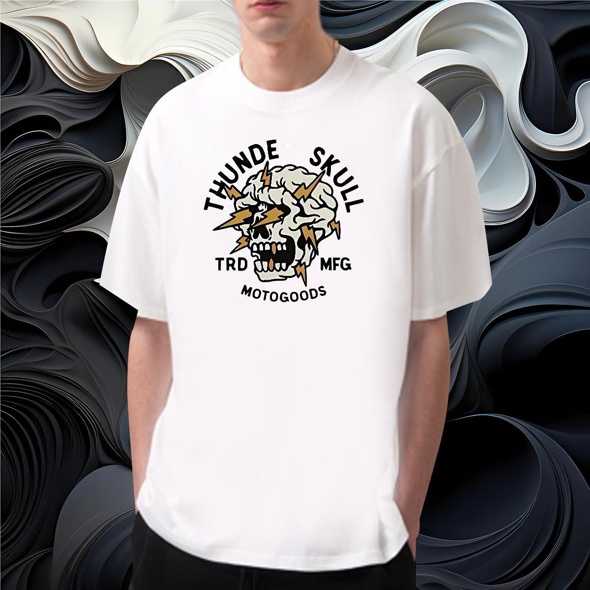 Classic T shirt 230g Cotton skull Hip Hop Street Graphic Short Sleeve O-Neck Tshirt for Man Woman Custom Tops Tees