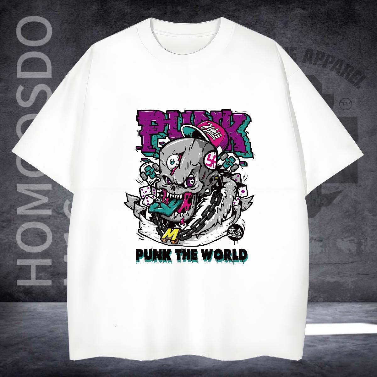 Popular Men T Shirts 230g 100% Cotton skull Street Wear Graphic Breathable Soft Couples T Shirts Factory Direct Polos