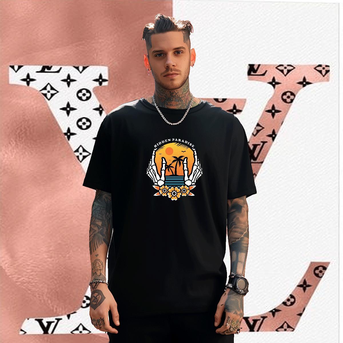 Designer Man T Shirts 230g Cotton skull Beach Customized Breathable Short Sleeve Tshirt for Man Woman New Tshirts