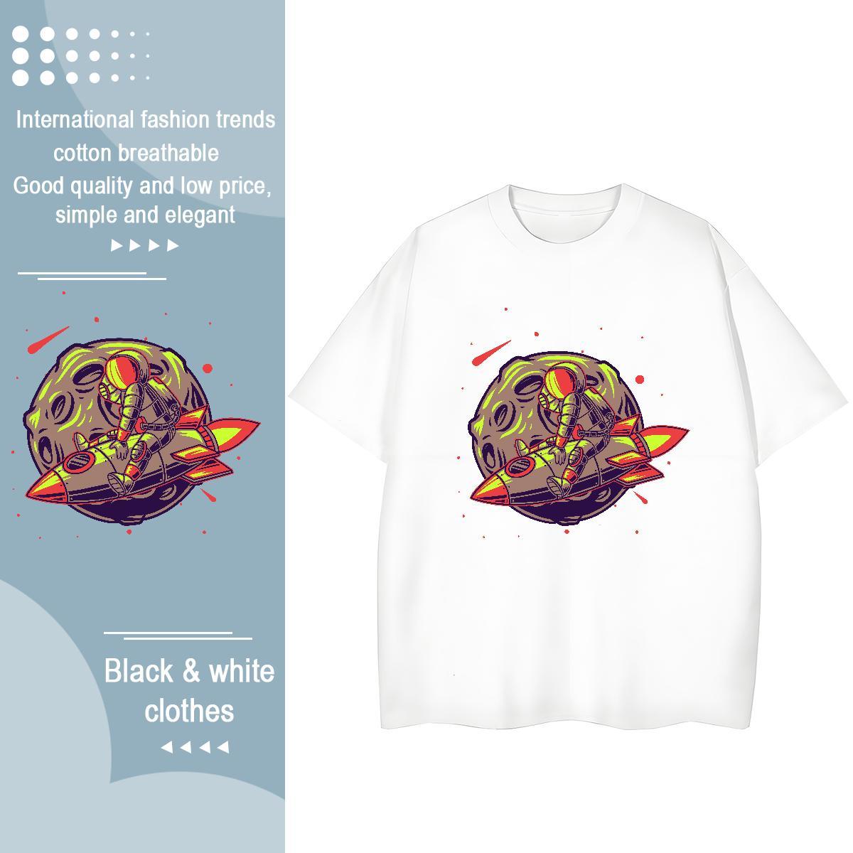 Free Shipping Tshirt for Man Woman 230g Pure Cotton universe Hip Hop Street Womens T Shirts Short Sleeve O-Neck Custom Print Oversized Top Tees