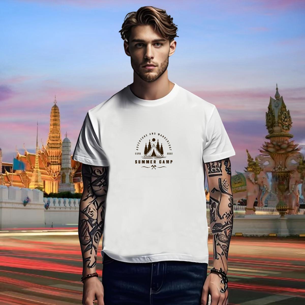 Comfortable T shirt 230g Pure Cotton mountains Hip Hop Street Floral Print Breathable Men Tops Tees 2024 Designer Tee Shirt