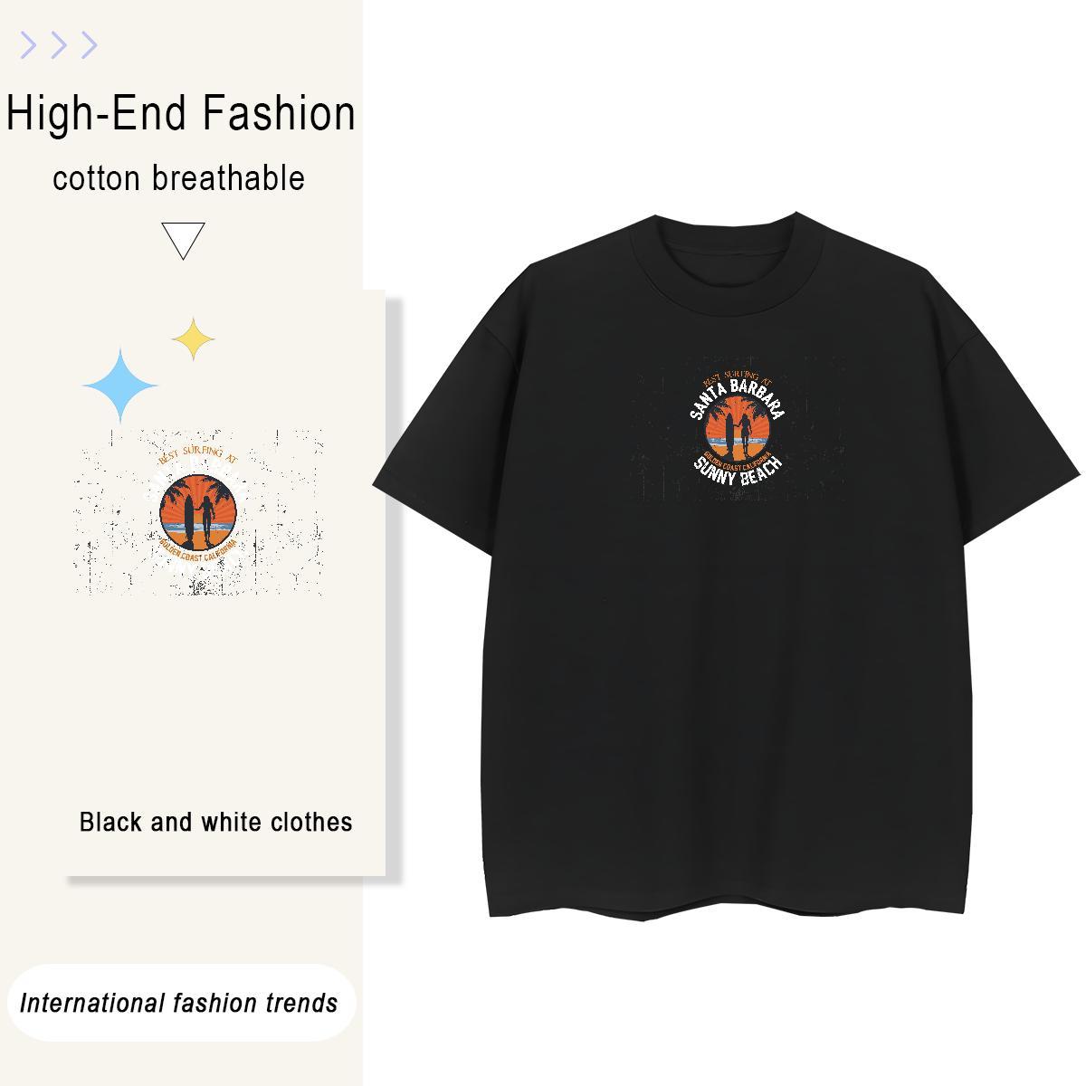 DIY Men Tops Tees tree Hip Hop Street 230g Pure Cotton Polos Round Neck Short Sleeve Cool Design T-Shirts for Men Floral Print