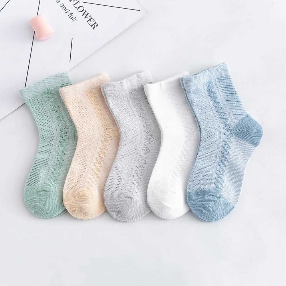 5Pairs/lot 0-12 Kids Socks Summer Cotton Jacquard Baby Socks Girls Mesh Cute Boy Toddler Socks Children Clothe Accessories CL240824