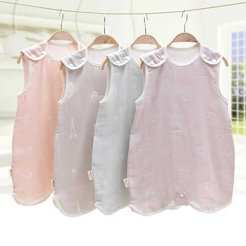 Spring Summer Unique Design Cool Sleeveless 3 Layer Gauze Baby Sleeping Bag Convenient Prevent Kicking Air Conditioning Quilt M240824