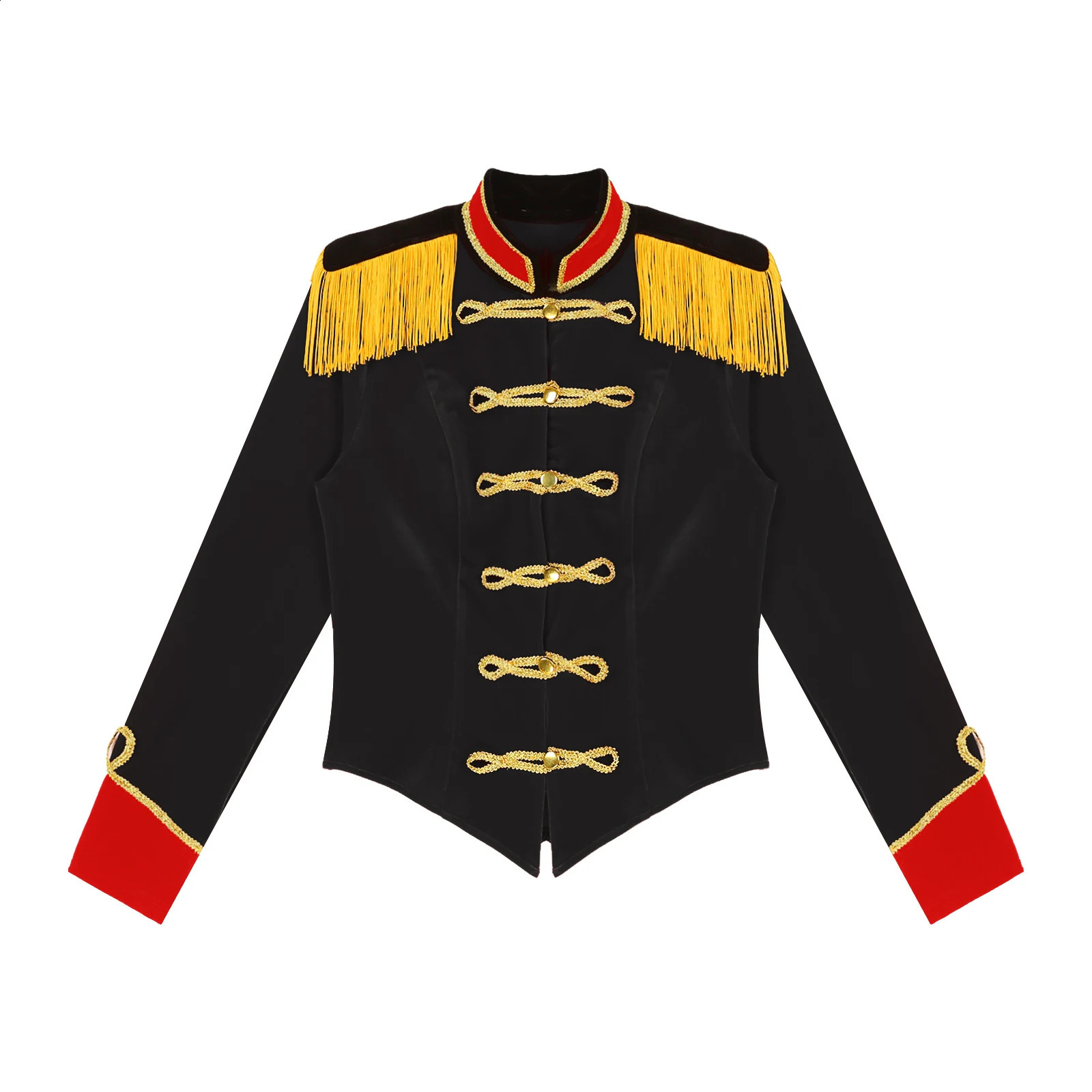 Womens Halloween Circus Ringmaster cosplay costume long sleeved stand up collar velvet jacket themed party 240823