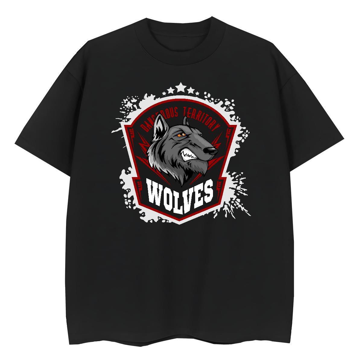 Casual New Tshirt for Man Woman wolf Sport 230g Pure Cotton Tops Shirt Breathable Short Sleeve High Quality T-Shirts for Men Plus Size Cartoon