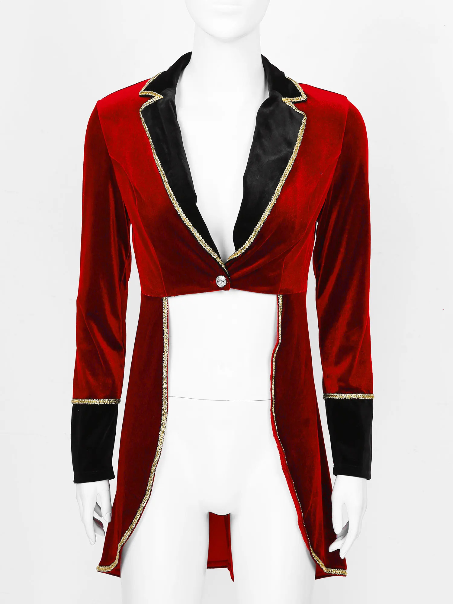 Halloween womens adult circus costume velvet long sleeved jacket Christmas carnival roleplaying holiday 240823