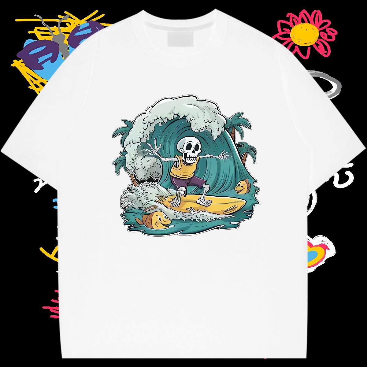 Brand T Shirt For Man 230g Cotton skateboarding Street Casual Anime Breathable Crew Neck Tshirts Designer Fashion Tops Shirt