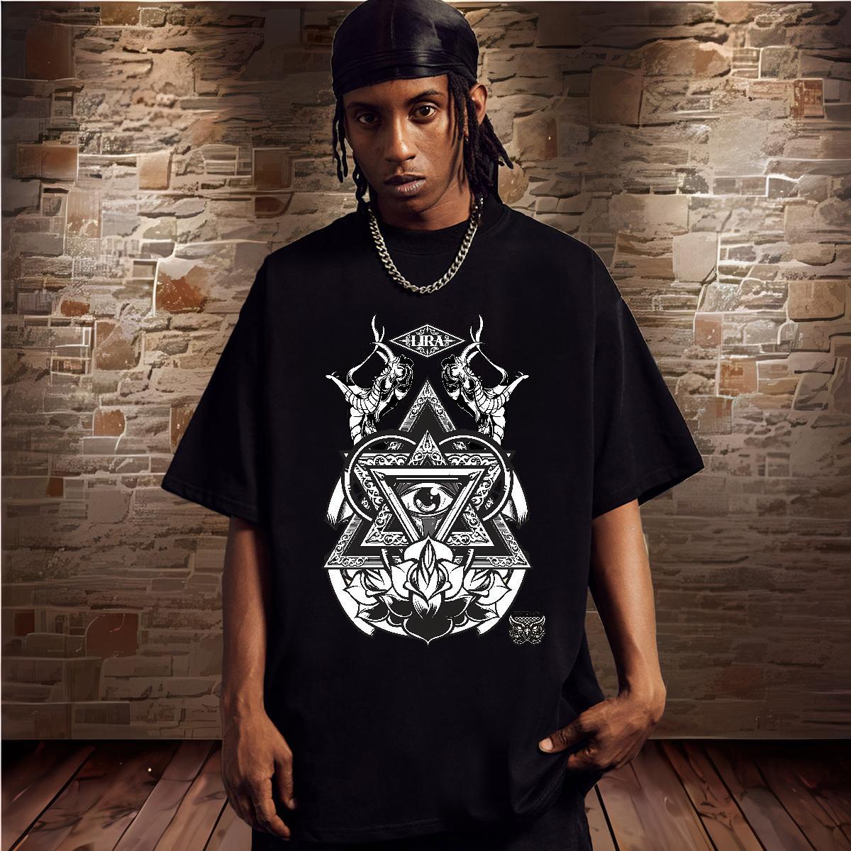 Free Shipping Man T Shirts 230g 100% Cotton eye of the devil Casual Custom Printing O Neck Short Sleeves Couples T Shirts Factory Direct Clothings