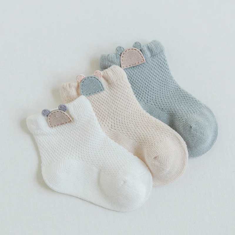 Lawadka 3Pairs/set Baby Girls Boys Socks Summer Mesh Thin Newborn Socks for Girls Cotton Solid Casual Toddler Sock Age for 0-5Y CL240824