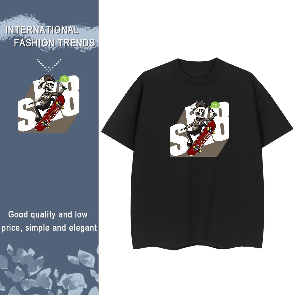 Free Shipping T shirt 100% Cotton 230g skateboarding Hip Hop Street Anime Breathable Crew Neck Couples T Shirts DIY Customized Tee Shirt