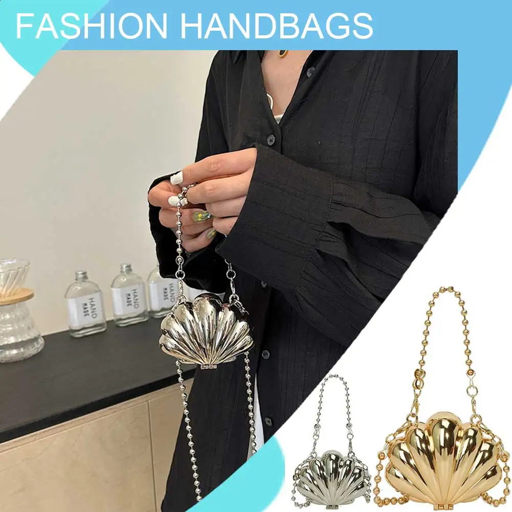 Shell Shape Evening Clutch Purse Novelty Fashion Evening Bags Trendy Crossbody Bag Small Elegant Handbag Mini Hobo Bag 240823