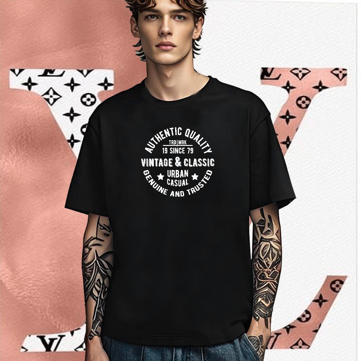Brand T-Shirts 100% Cotton 230g letter Street Wear Graphic Breathable Short Sleeve Men Tshirts DIY Clothes