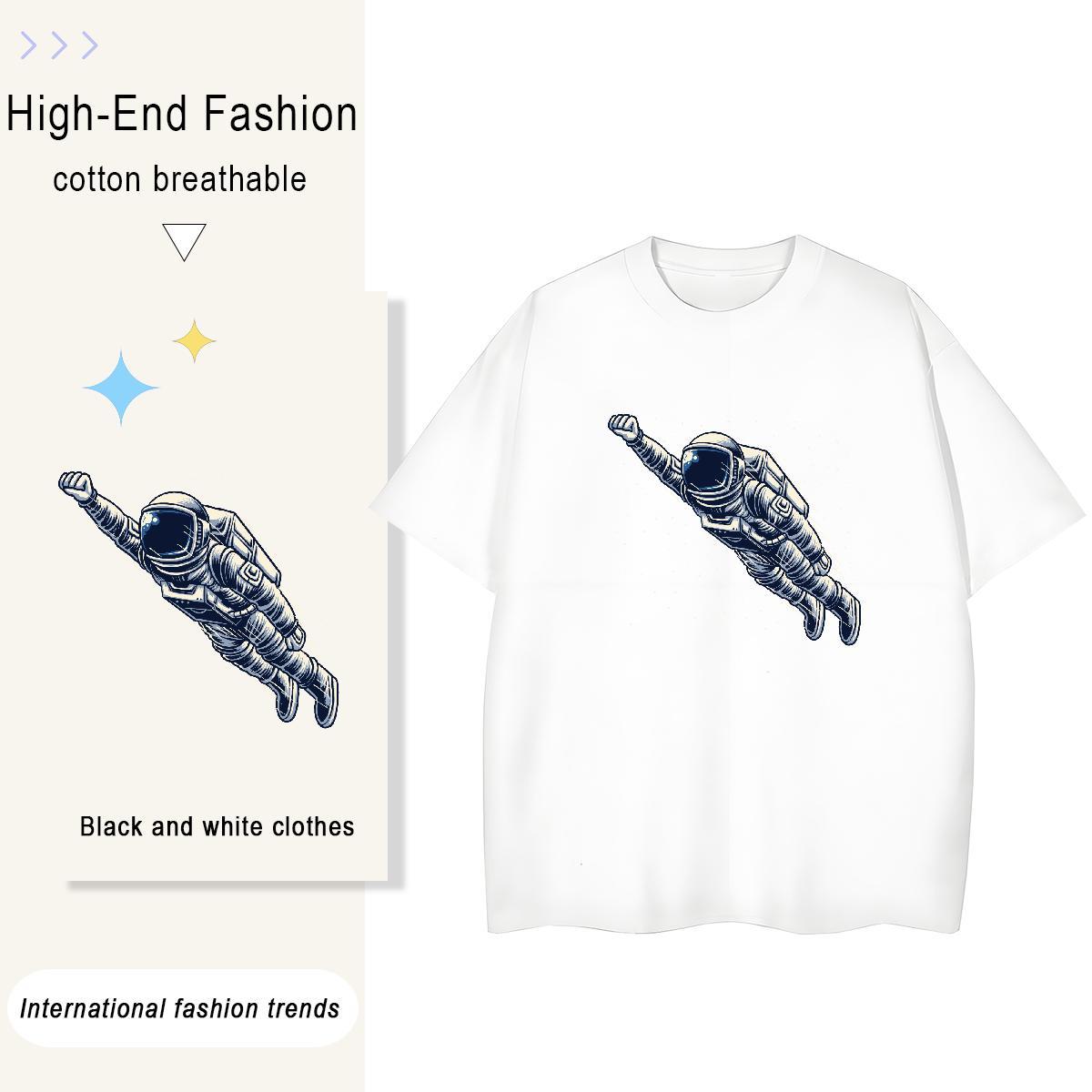 5A Tshirt for Man Woman 230g Cotton universe Home Outdoor Women T Shirts Crew Neck Breathable DIY Anime Printed Tshirts