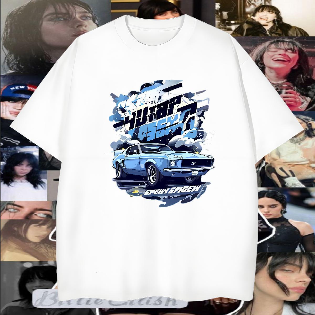 High Quality T-Shirts 230g Pure Cotton car Sport Custom Printing Short Sleeve O-Neck Tshirt for Man Woman New Arrival Polos