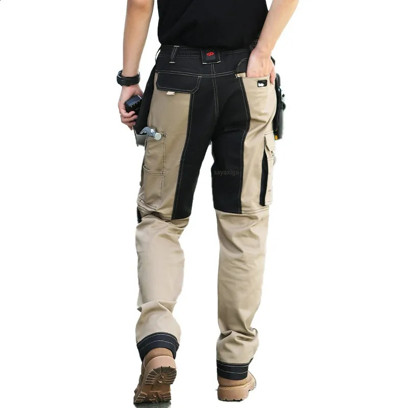Mens lightweight work pants outdoor breathable and comfortable hiking knee pads suitable for tactical combat army cargo clothes 240823