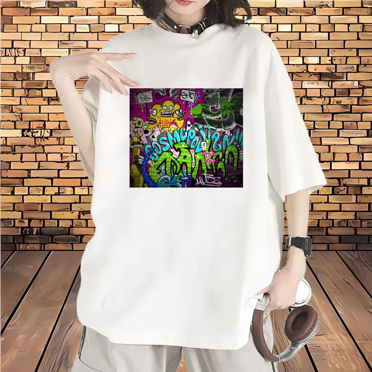 Female Woman Tshirt 230g Cotton icon Casual Beach T shirt Crew Neck Black Oversized Clothes
