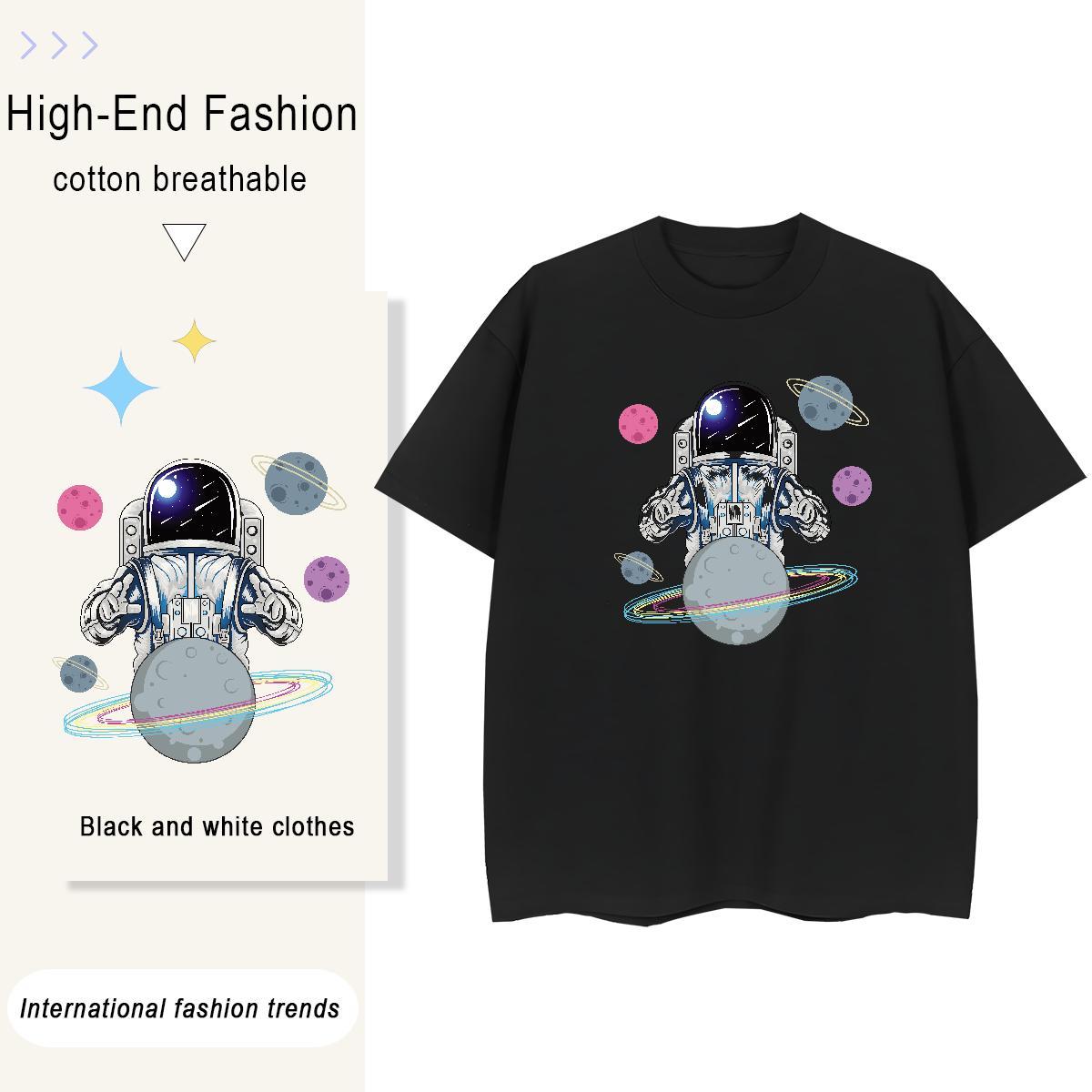 Designer Tshirt for Man Woman 230g Pure Cotton cosmonaut Sport T-Shirts for Women Breathable Anime Print Tee Shirt