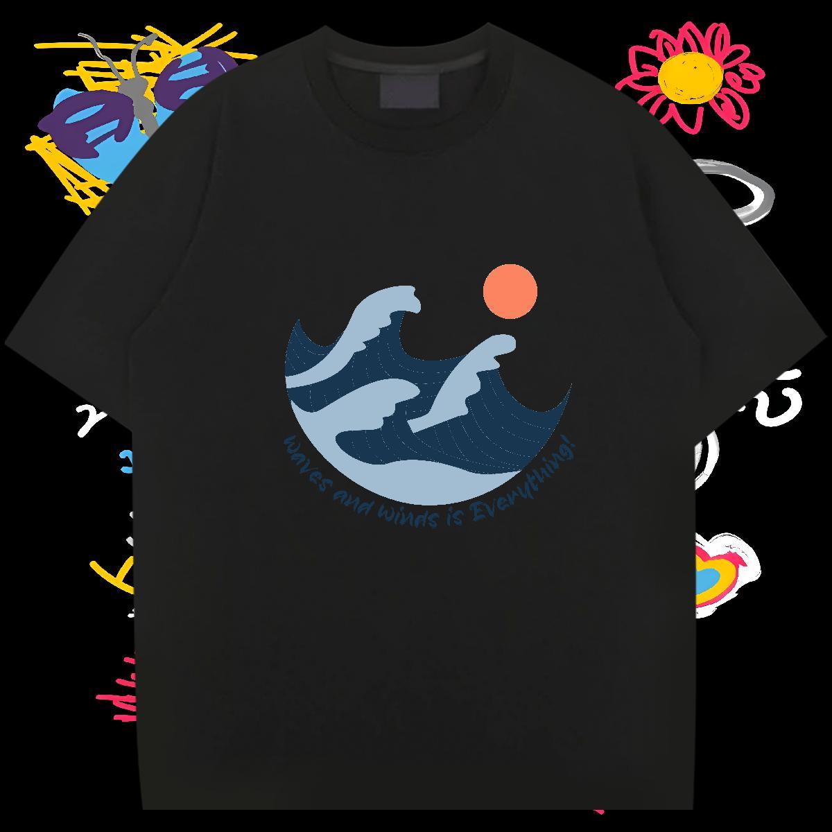Classic T-Shirts for Men 100% Cotton 230g beach Home Outdoor DIY Logo Oversized Short Sleeve O-Neck Tshirt for Man Woman Fashion Designer Tees Shirts