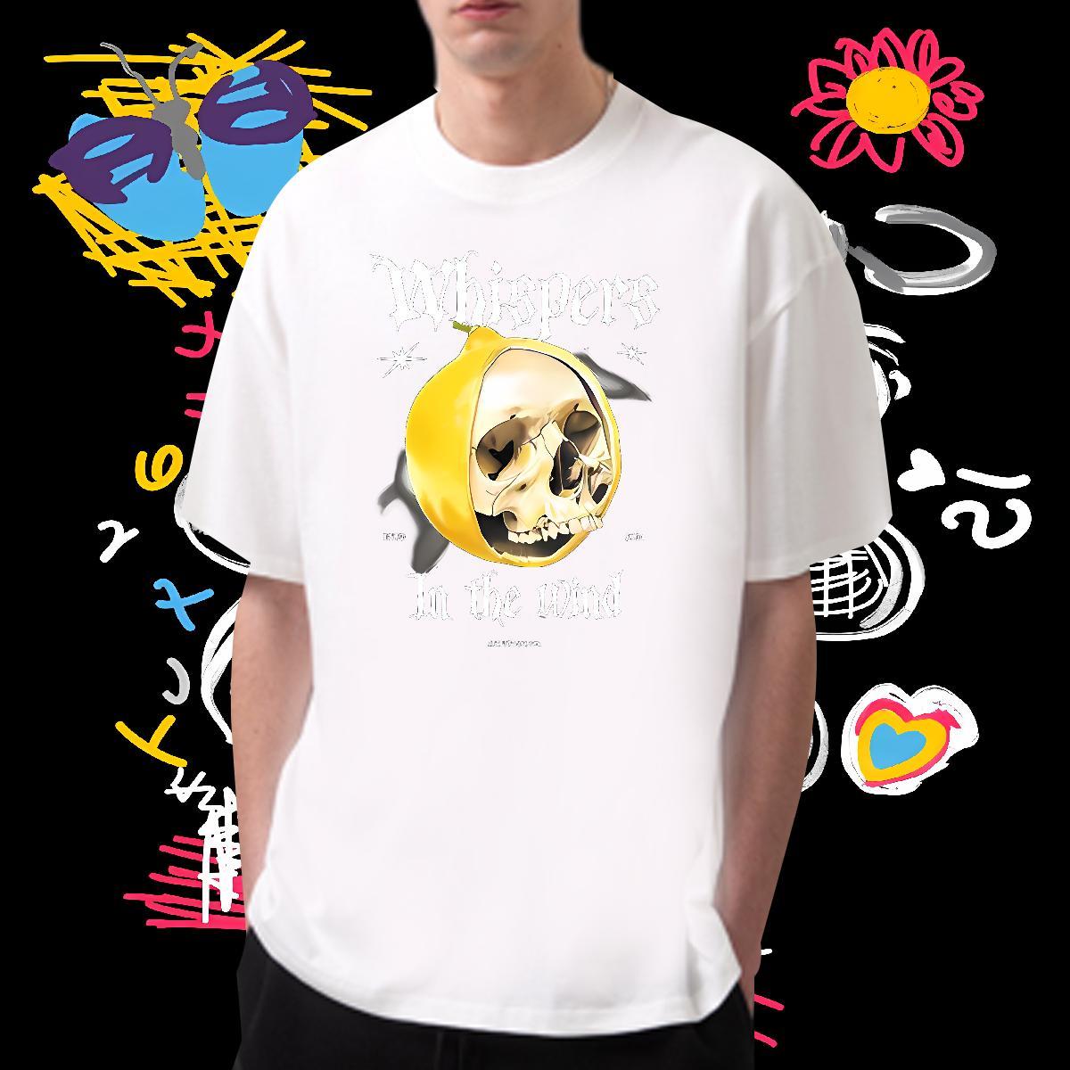 Popular Mens T Shirts 230g Pure Cotton skull Outdoor DIY Printed Breathable Men Tops Tees Factory Direct Tees Shirts