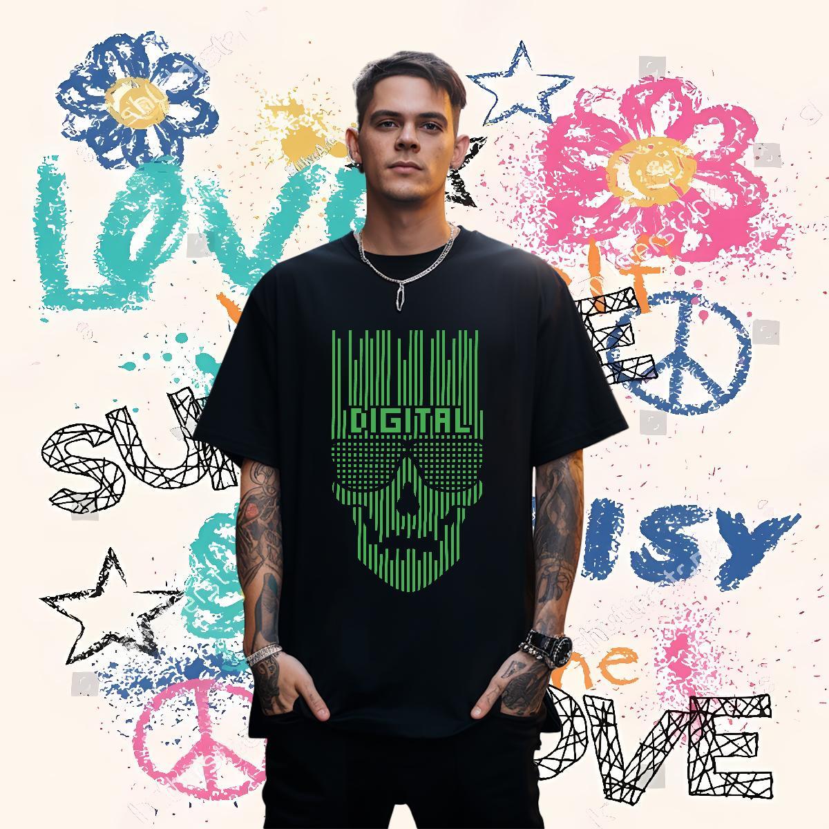 Designer T Shirt For Man 230g Pure Cotton skull Casual Daily Wear Asian Size Short Sleeve O-Neck Men Clothes T-Shirt Factory Direct Tshirts