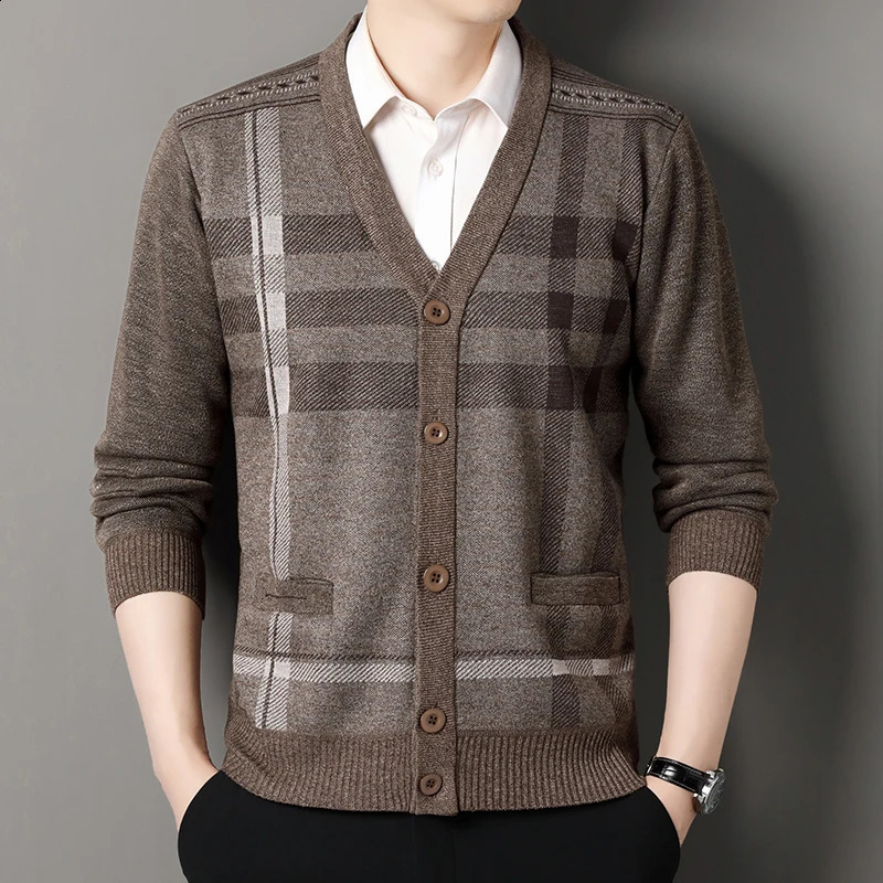 Retro mens knitted sweater Cardigan casual fashion button up cardigan jacket autumn and winter skydiving 240824