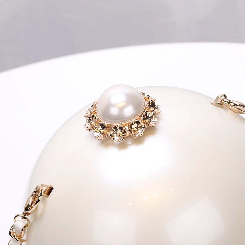 Fashion Pearl Ball Party Evening Bags Woman Handbags Global Spherical Acrylic Hard Case Shoulder Small Crossbody Bag 240823