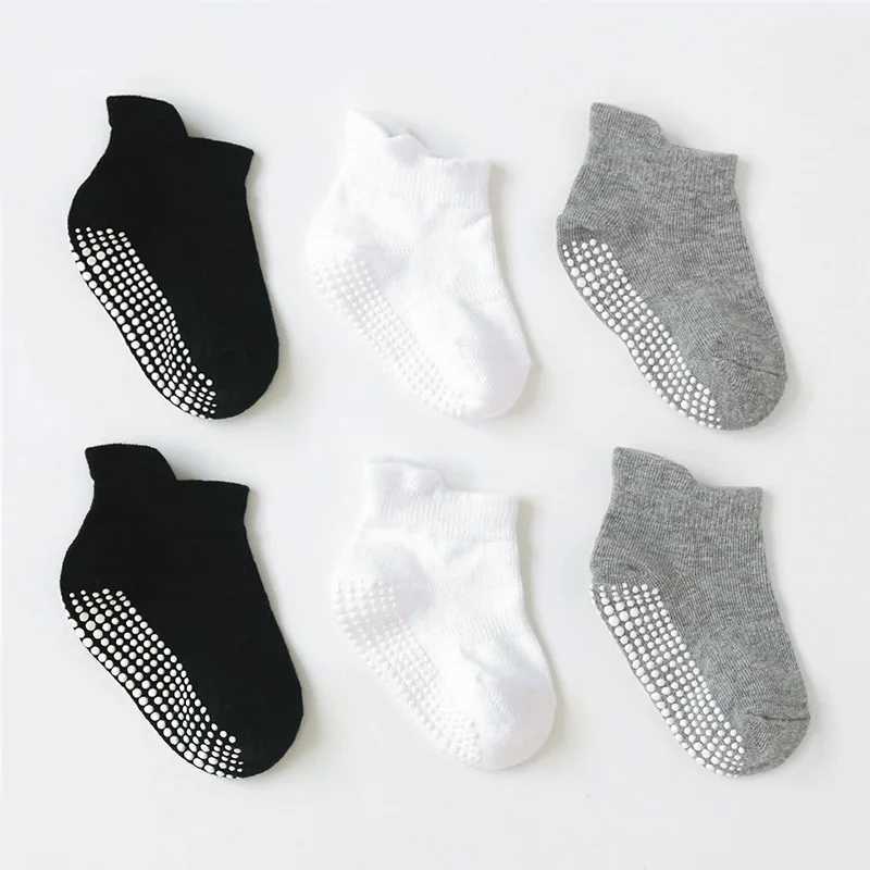 6Pairs 0-5Years Babys Cotton Blend Non-slip Floor Socks For Toddler Kids Boys Indoor Activities Learn To Walk Ankle Socks CL240824