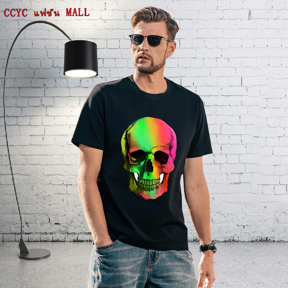 Free Shipping T-Shirts 230g Cotton skull Summer Casual Custom Cartoon Short Sleeve O-Neck Men Tshirts Fashion New Polos