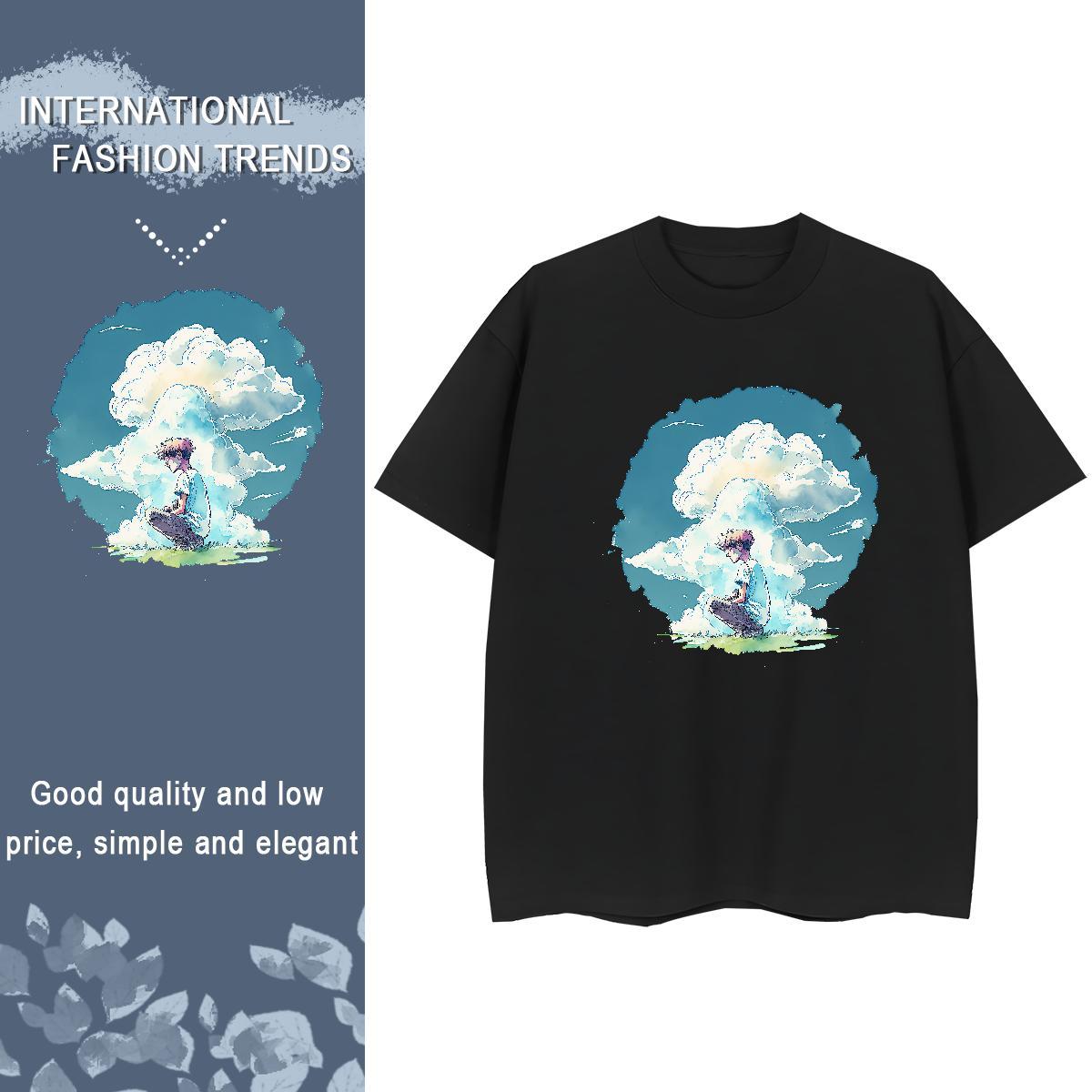 Designer Nice Woman Tshirt 230g Cotton painting Street T-Shirts for Women Breathable Crew Neck Custom Cartoon Wear