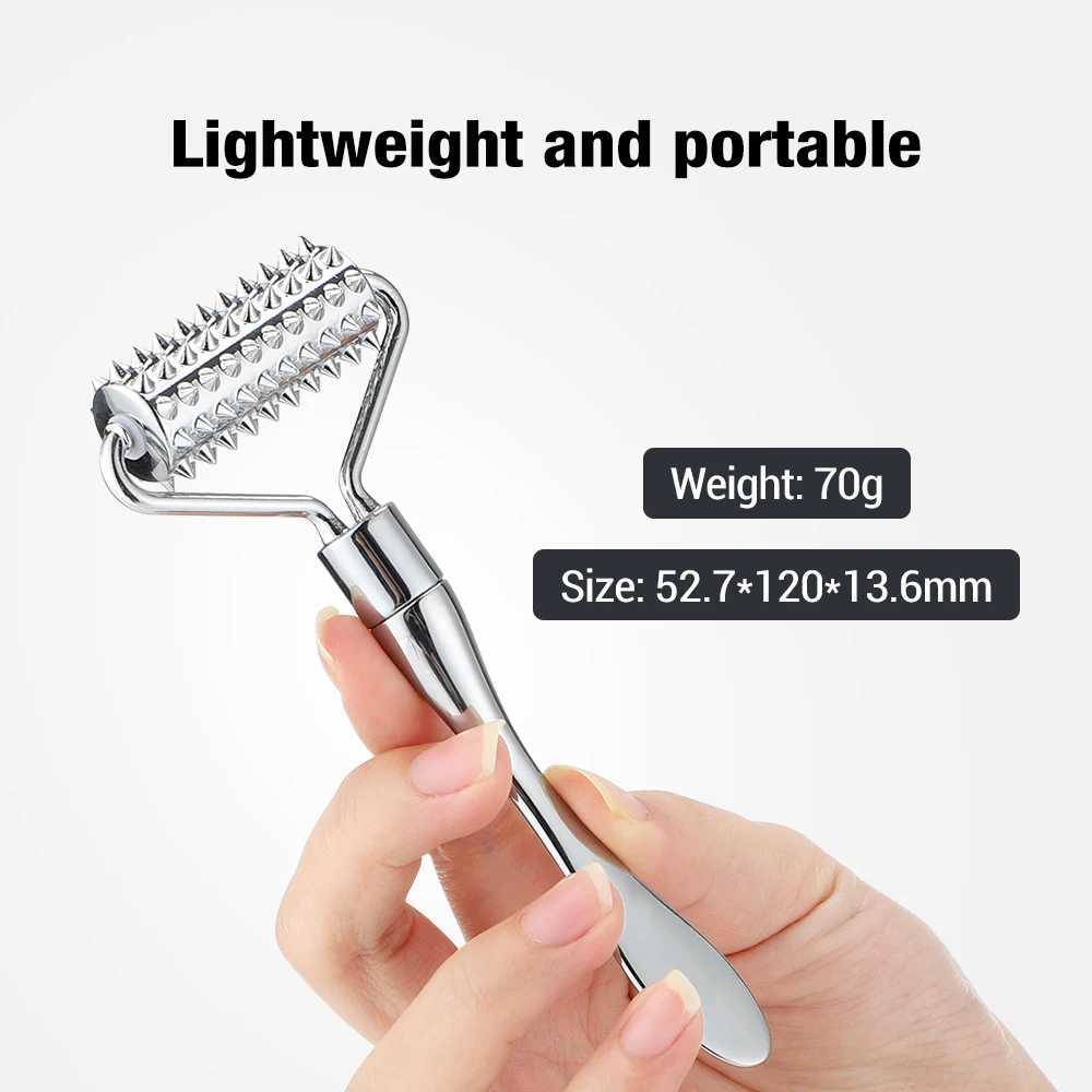 Stainless Steel Pointed Roller Spatula Massage Ball Stone Face Roller Massager To Improve Neck Facial Beauty Skin Care Tool CL240825