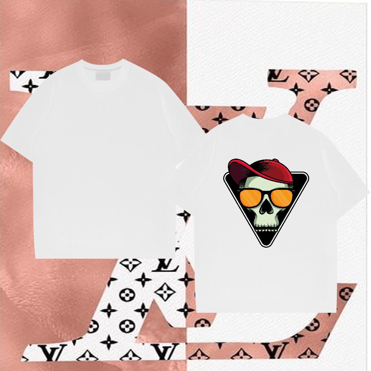 Popular T-Shirts 230g Cotton skull Hip Hop Street Black Oversized Breathable Men Tops Tees Free Shipping Clothings